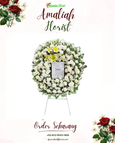 Krans Bunga Duka Cita di Sragen